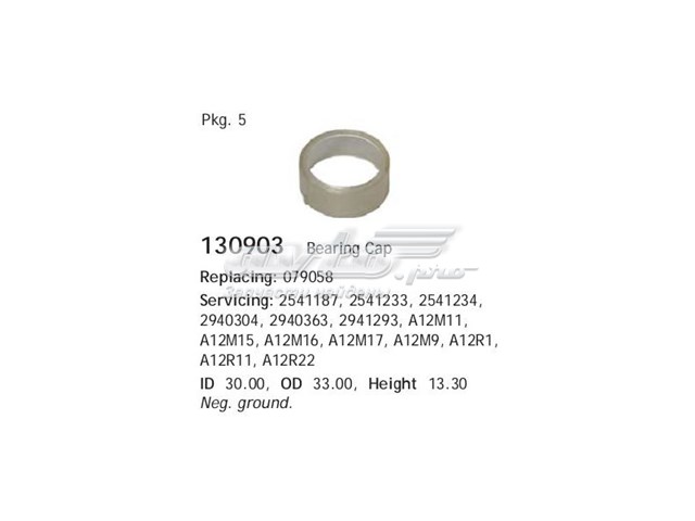 Buje del alternador Cargo 130903 precio, desde 2,69 EUR