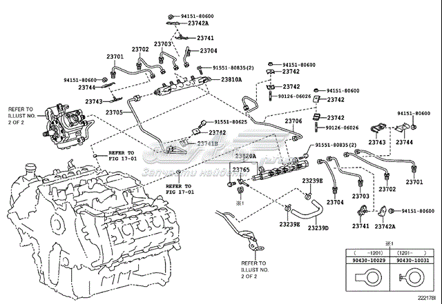 Tubería alta presión, sistema inyección para cilindro 3 para Toyota Land Cruiser (J200)