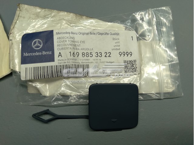 16988533229999 Mercedes cobertura de parachoques, enganche de remolque, trasera