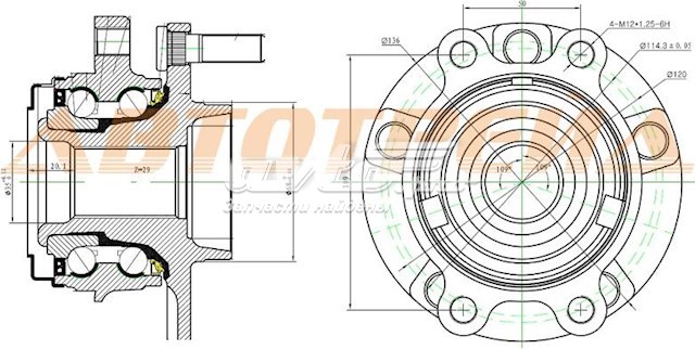 ST40202JP01A SAT cubo de rueda delantero