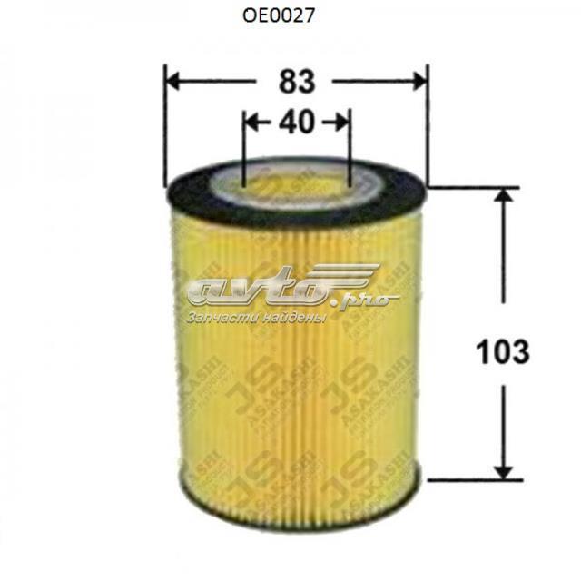 Filtro de aceite JS ASAKASHI OE0027