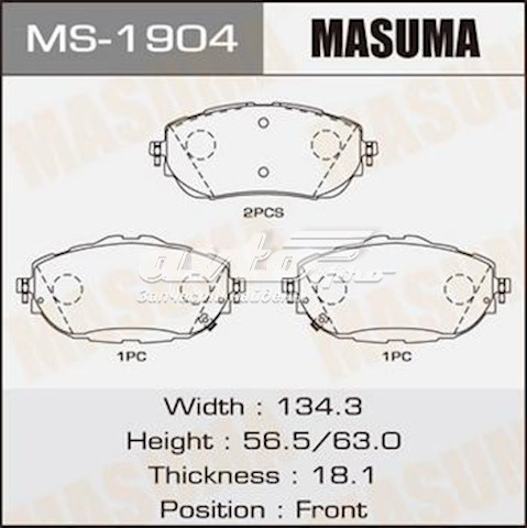 Pastillas de freno delanteras MASUMA MS1904