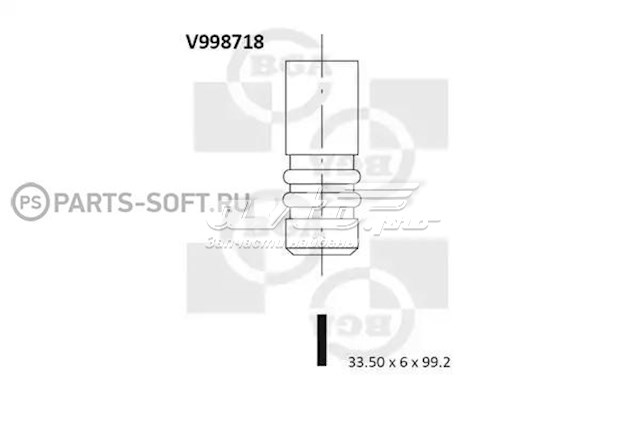 V998718 BGA válvula de admisión