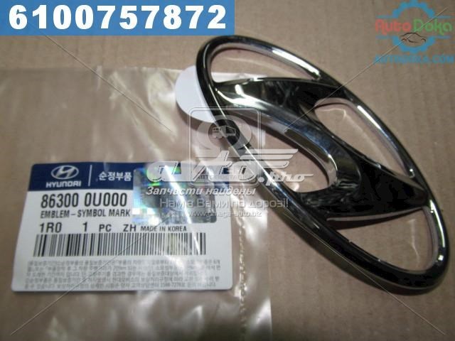 863000U000 Hyundai/Kia emblema de tapa de maletero