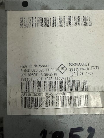 Radio AM/FM Renault (RVI) 281151362R precio, desde 75,50 EUR