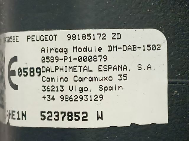 Comprar 98185172ZD Peugeot/Citroen Airbag lateral lado conductor