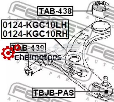 0124-KGC10LH Febest barra oscilante, suspensión de ruedas delantera, inferior izquierda