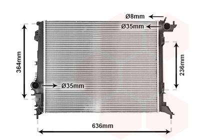 Radiador refrigeración del motor VAN WEZEL 43012710