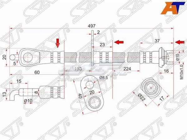 90947A2012 Toyota tubo flexible de frenos trasero