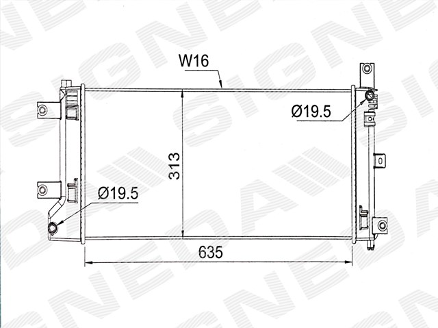 RA13442Q Signeda radiador refrigeración del motor