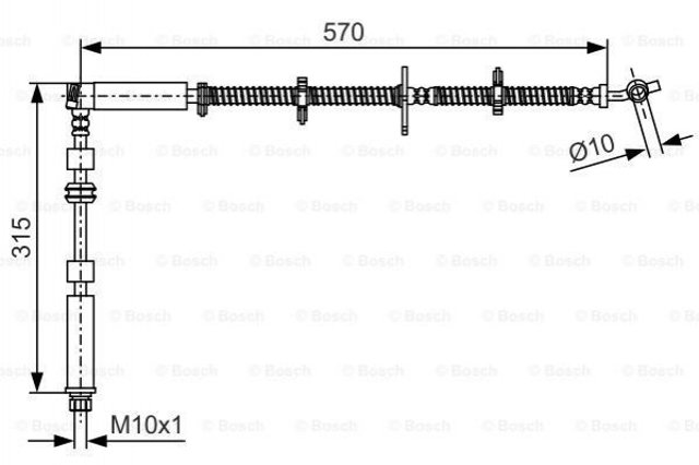 LR044356 Land Rover tubo flexible de frenos delantero izquierdo