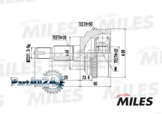 GA20155 Miles junta homocinética exterior delantera