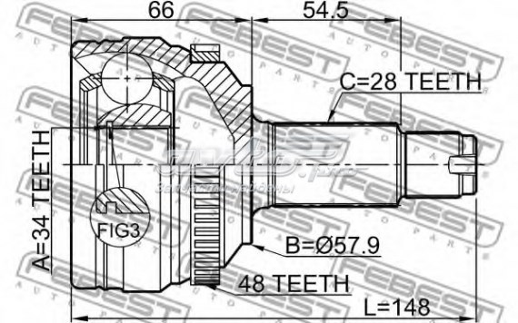 Comprar 4130034400 Ssang Yong Junta homocinética exterior delantera derecha