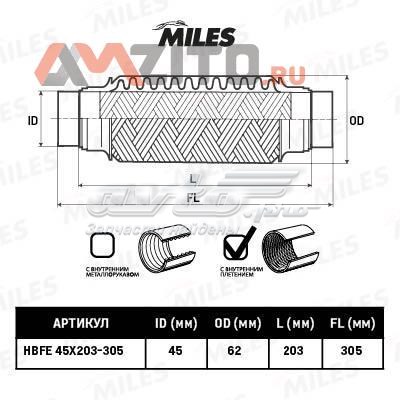 HBFE45X203305 Miles chapa ondulada del silenciador