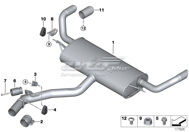 Cola de escape BMW 18307599189