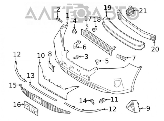 Soporte del refuerzo del parachoques delantero 622105AA0A Nissan/Infiniti