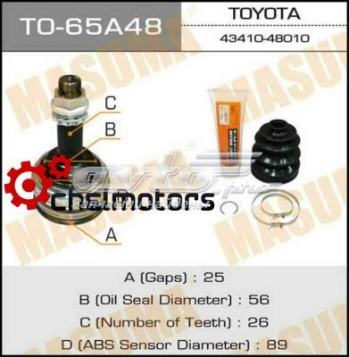 TO65A48 Masuma junta homocinética exterior delantera
