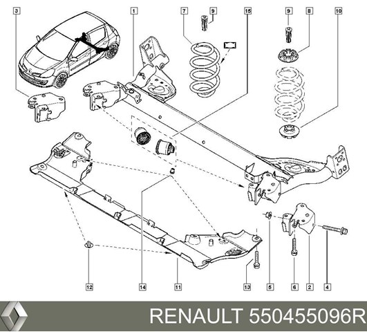Suspensión, cuerpo del eje trasero para Renault Clio (BR01, CR01)