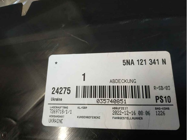 5NA121341 VAG Deflector de aire inferior del radiador