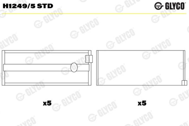 Kit cojinetes cigüeñal, estándar, (STD) Glyco H12495STD