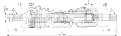 3272Q6 Peugeot/Citroen árbol de transmisión delantero izquierdo