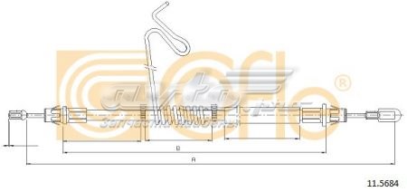 11.5684 Cofle cable de freno de mano trasero izquierdo