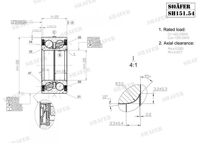Cojinete de rueda trasero Shafer SH15154 precio, desde 38,73 USD