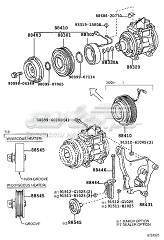 Embrague (bobina magnética) compresor de aire acondicionado Toyota 884106A010