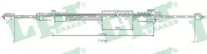 C0093B LPR cable de freno de mano trasero izquierdo