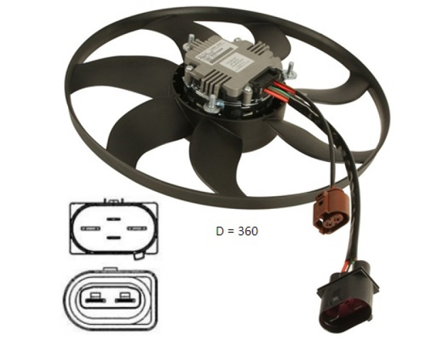 Ventilador eléctrico de refrigeración completo izquierdo (motor y hélice) FP74W1006 FPS