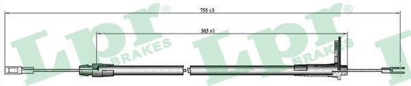 C0434B LPR cable de freno de mano trasero derecho