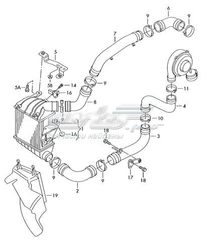 6Q0145828N VAG tubo flexible de aire de sobrealimentación, de turbina