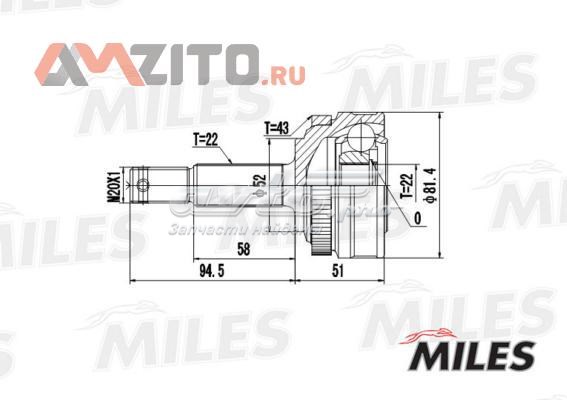 GA20364 Miles junta homocinética exterior delantera