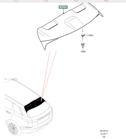 Spoiler de la puerta del maletero Land Rover LR104718 precio, desde 492,23 EUR