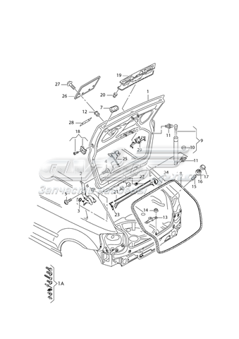 Bisagra de puerta de maletero Audi A3 Sportback (8PA)