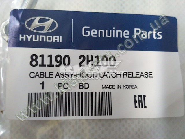 811902H100 Hyundai/Kia cable de apertura de capó del motor