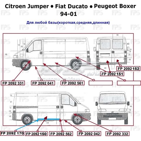Chapa de acceso derecha para Citroen Jumper (230)