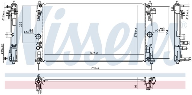 606394 Nissens radiador refrigeración del motor