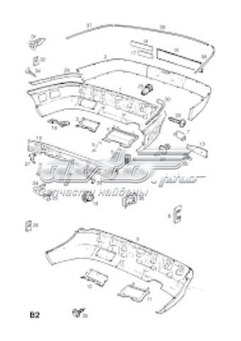 1409342 Opel moldura de parachoques trasero derecho