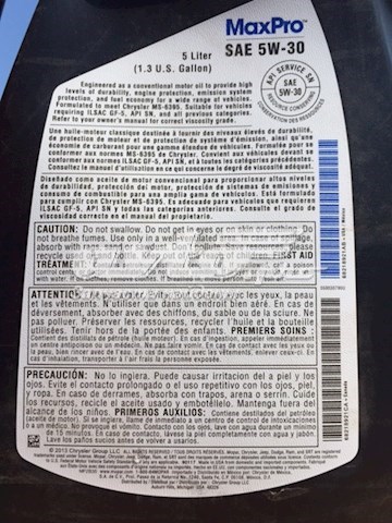 Aceite de motor CHRYSLER 68218921AB