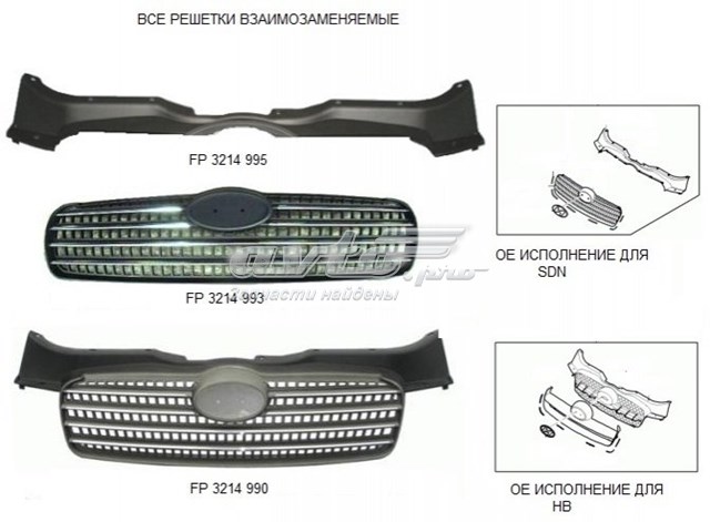 FP 3214 995 FPS superposicion (molde De Rejilla Del Radiador)
