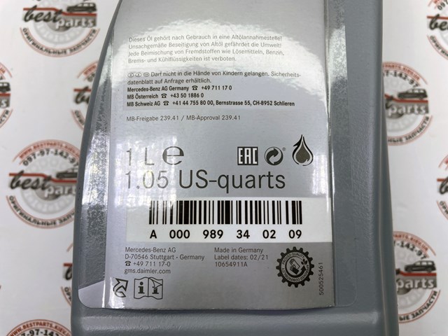 Aceite caja de cambios 000989340209 Mercedes