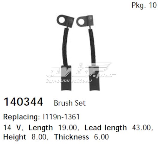 140344 Cargo escobilla de carbón, alternador