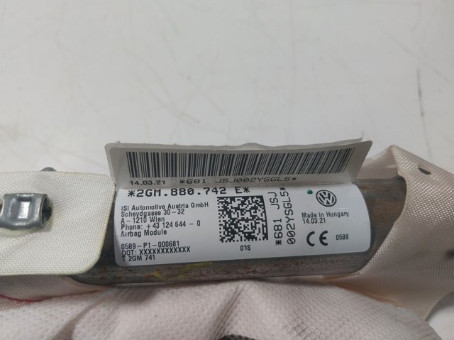 Airbag de cortina lateral derecha VAG 2GM880742E precio, desde 245,10 USD