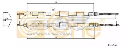 115458 Cofle cable de freno de mano trasero derecho/izquierdo