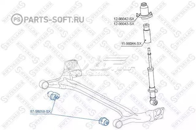 8798058SX Stellox suspensión, cuerpo del eje trasero