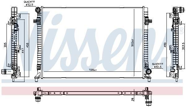 606705 Nissens radiador refrigeración del motor