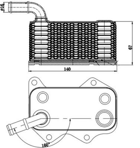 CLC 174 000S Mahle Original radiador de aceite, bajo de filtro