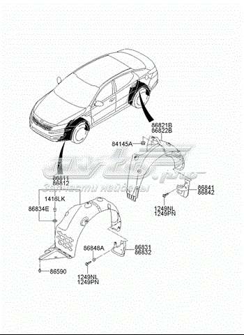 Paso rueda 868122T000 Hyundai/Kia