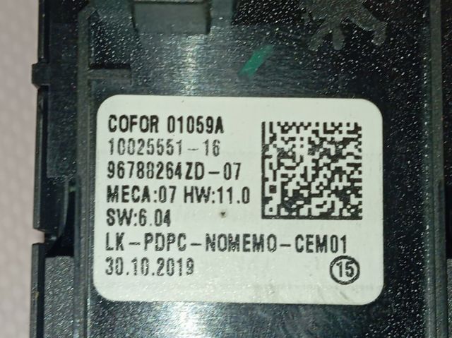 Comprar 96788264ZD Opel Interruptor de elevalunas delantera izquierda
